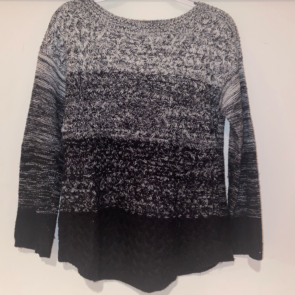 Black and white ombré sweater, size large